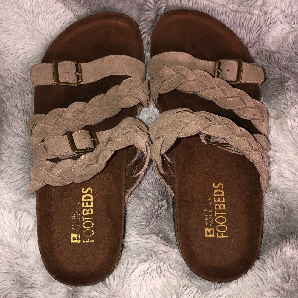Tan braided sandals